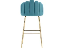 Set Van 2 Barkrukken - Fluweel En Metaal - Blauw