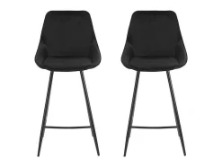 Set Van 2 Barkrukken Masurie - Velours - Zwart