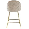Set Van 2 Barkrukken Melbourne - Fluweel En Goudkleurig Metaal - Beige