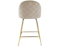 Set Van 2 Barkrukken Melbourne - Fluweel En Goudkleurig Metaal - Beige