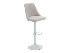 Set Van 2 Barkrukken Van Stof En Wit Metaal - Beige - Kiyola