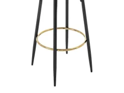Set Van 2 Barkrukken Van Velours En Zwart Staal - Beige En Goudkleurig - Belinio I
