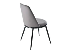 Set Van 2 Fluwelen Gestoffeerde Stoelen Met Rugleuning - Zwart Metalen Structuur - Grijs