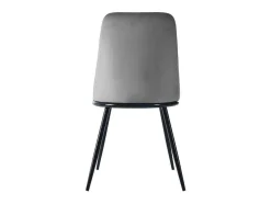 Set Van 2 Fluwelen Gestoffeerde Stoelen Met Rugleuning - Zwart Metalen Structuur - Grijs