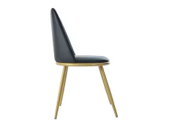 Set Van 4 Fluwelen Gestoffeerde Stoelen Met Rugleuning - Goudkleurige Metalen Structuur - Zwart