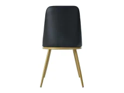 Set Van 4 Fluwelen Gestoffeerde Stoelen Met Rugleuning - Goudkleurige Metalen Structuur - Zwart