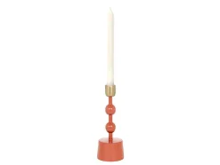 Set Van 2 Geemailleerde Aluminium Kandelaars - H.26,5 Cm En H.22 Cm - Terracotta - Parina