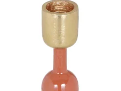 Set Van 2 Geemailleerde Aluminium Kandelaars - H.26,5 Cm En H.22 Cm - Terracotta - Parina