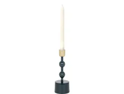 Set Van 2 Geemailleerde Aluminium Kandelaars - H.26,5 Cm En H.22 Cm - Eend Blauw - Parina