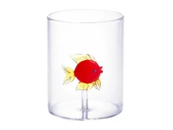 Set Van 4 Glazen Met Diertjes - Transparant En Rood Geblazen Glas - O7,5 Cm X H9,5 Cm - Apuna
