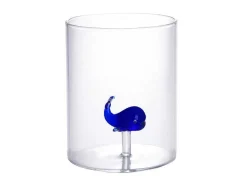 Set Van 4 Glazen Met Walvissen En Zeepaardjes - Transparant En Blauw - O7,5 X H9,5 Cm - Parasa