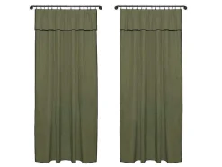 Set Van 2 Gordijnen Van Katoen En Linnen - 140 X 280 Cm - Kaki - Borina