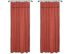 Set Van 2 Gordijnen Van Katoen En Linnen - 140 X 280 Cm - Terracotta - Borina