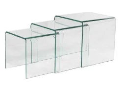 Set Van 3 Inschuifbare Bijzettafels Minka - Glas