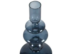 Set Van 2 Kandelaars - D9 X H21 Cm En D9 X H18,5 Cm - Glas - Blauw - Kandie
