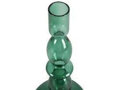 Set Van 2 Kandelaars - D9 X H21 Cm En D9 X H18,5 Cm - Glas - Groen - Kandie