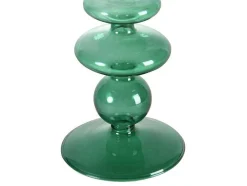 Set Van 2 Kandelaars - D9 X H21 Cm En D9 X H18,5 Cm - Glas - Groen - Kandie