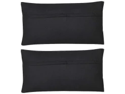 Set Van 2 Katoenen En Jute Kussens - 30 X 60 Cm - Naturel En Zwart - Natura
