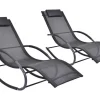 Set Van 2 Ligstoelen - Antraciet - Lombok Van Mylia