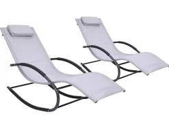 Set Van 2 Ligstoelen - Lichtgrijs - Lombok Van Mylia