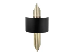 Set Van 2 Metalen Wandlampen In Art-Decostijl - L22 X H75 Cm - Zwart En Goudkleurig - Sangarius