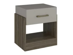 Set Van 2 Nachtkastjes Met 1 Lade En 1 Opbergvak Kleuren: Taupe En Bruin Bodil Ii