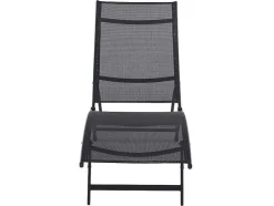 Set Van 2 Opstapelbare Ligstoelen Van Aluminium En Textileen - Zwart - Zensia