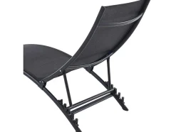 Set Van 2 Opstapelbare Ligstoelen Van Aluminium En Textileen - Zwart - Zensia