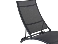 Set Van 2 Opstapelbare Ligstoelen Van Aluminium En Textileen - Zwart - Zensia