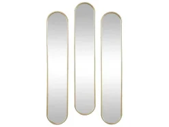 Set Van 3 Ovale Spiegels Van Metaal - B23 X H120 Cm - Goudkleurig - Jaylen