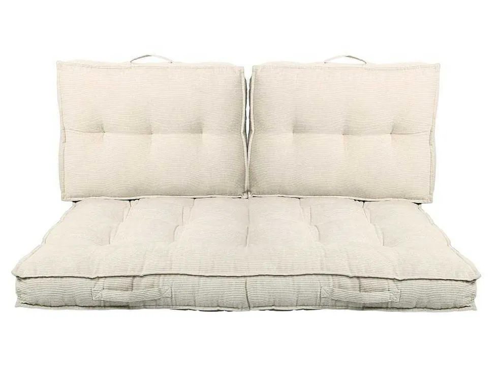 Set Van 2 Palletkussens Van Ribfluweel - L60 X D40 Cm - Beige - Baila