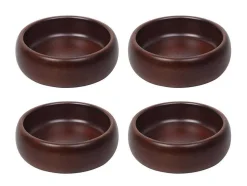 Set Van 4 Schaaltjes - D13 X H4 Cm - Mangohout - Naturel - Valisa