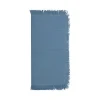 Set Van 4 Servetten Met Franje - Katoen - 45 X 45 Cm - Marineblauw - Pola