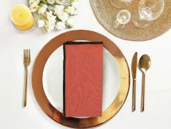 Set Van 4 Servetten Van Katoen En Linnen - 45 X 45 Cm - Terracotta - Borina