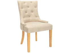Set Van 2 Stoelen Jolia - Stof En Houten Poten - Beige