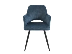 Set Van 2 Stoelen Met Armleuningen Van Stof En Zwart Metaal - Blauw - Kadija