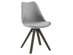 Set Van 6 Stoelen Van Polypropyleen En Beuken - Grijs En Donker Naturel - Serani