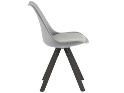 Set Van 6 Stoelen Van Polypropyleen En Beuken - Grijs En Donker Naturel - Serani
