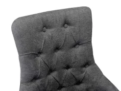 Set Van 6 Stoelen Van Stof En Heveahout - Grijs - Mervia