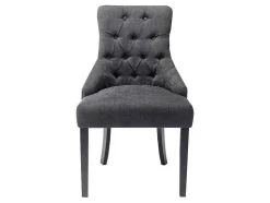 Set Van 6 Stoelen Van Stof En Heveahout - Grijs - Mervia