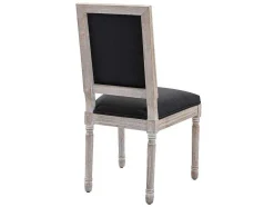Set Van 2 Stoelen Van Stof En Heveahout - Zwart - Amboisette