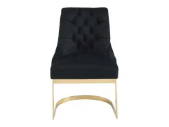 Set Van 6 Stoelen Van Velours En Goudkleurig Roestvrij Staal - Zwart - Porilaso Van Pascal Morabito
