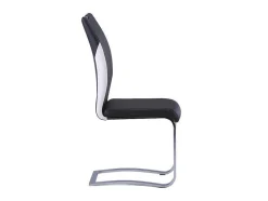 Set Van 4 Stoelen Winch - Zwart / Wit Kunstleer - Poten Van Chroom Metaal