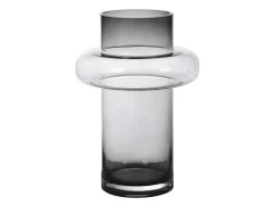 Set Van 2 Vazen Van Getint Glas - D25 X H30 Cm - Glas - Gerookt Grijs - Valoit