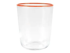 Set Van 6 Waterglazen Met Oranje Rand - 31,5 Cl - D. 8 X H. 9,5 Cm - Azuran