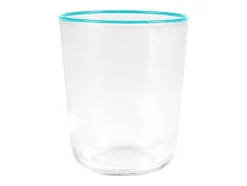 Set Van 6 Waterglazen Met Een Blauwe Rand Van 31,5 Cl - D. 8 X H. 9,5 Cm - Azuran