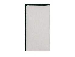 Set Van Tafellaken + 4 Servetten Van Linnen En Katoen - Zwarte Rand - Taupegrijs - 170 X 250 Cm - Borina