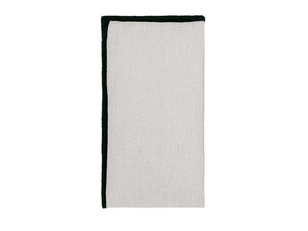 Set Van Tafellaken + 4 Servetten Van Linnen En Katoen - Zwarte Rand - Taupegrijs - 170 X 300 Cm - Borina