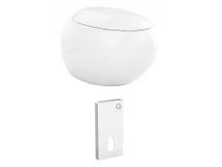 Set Voor Hang-Wc Van Wit Keramiek Met Decoratief Voorwandsysteem - Huro Ii