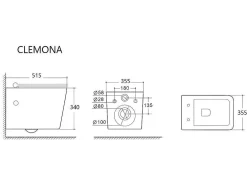 Set Voor Witte Hang-Wc Met Decoratief Voorwandsysteem - Clemona